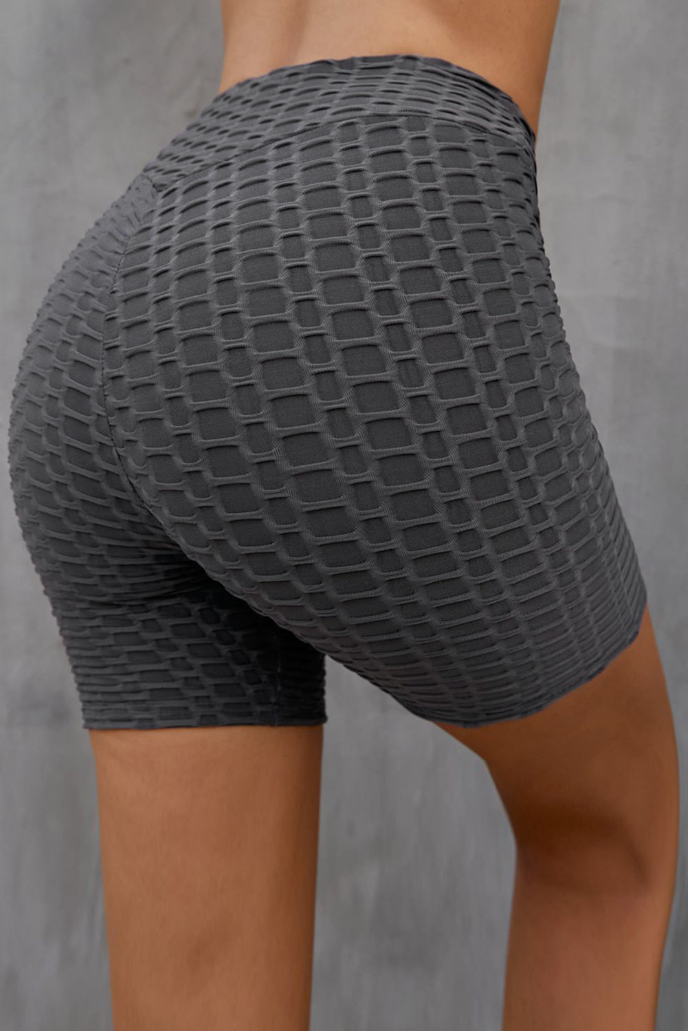 Textured High Waisted Biker Shorts - DromedarShop.com Online Boutique