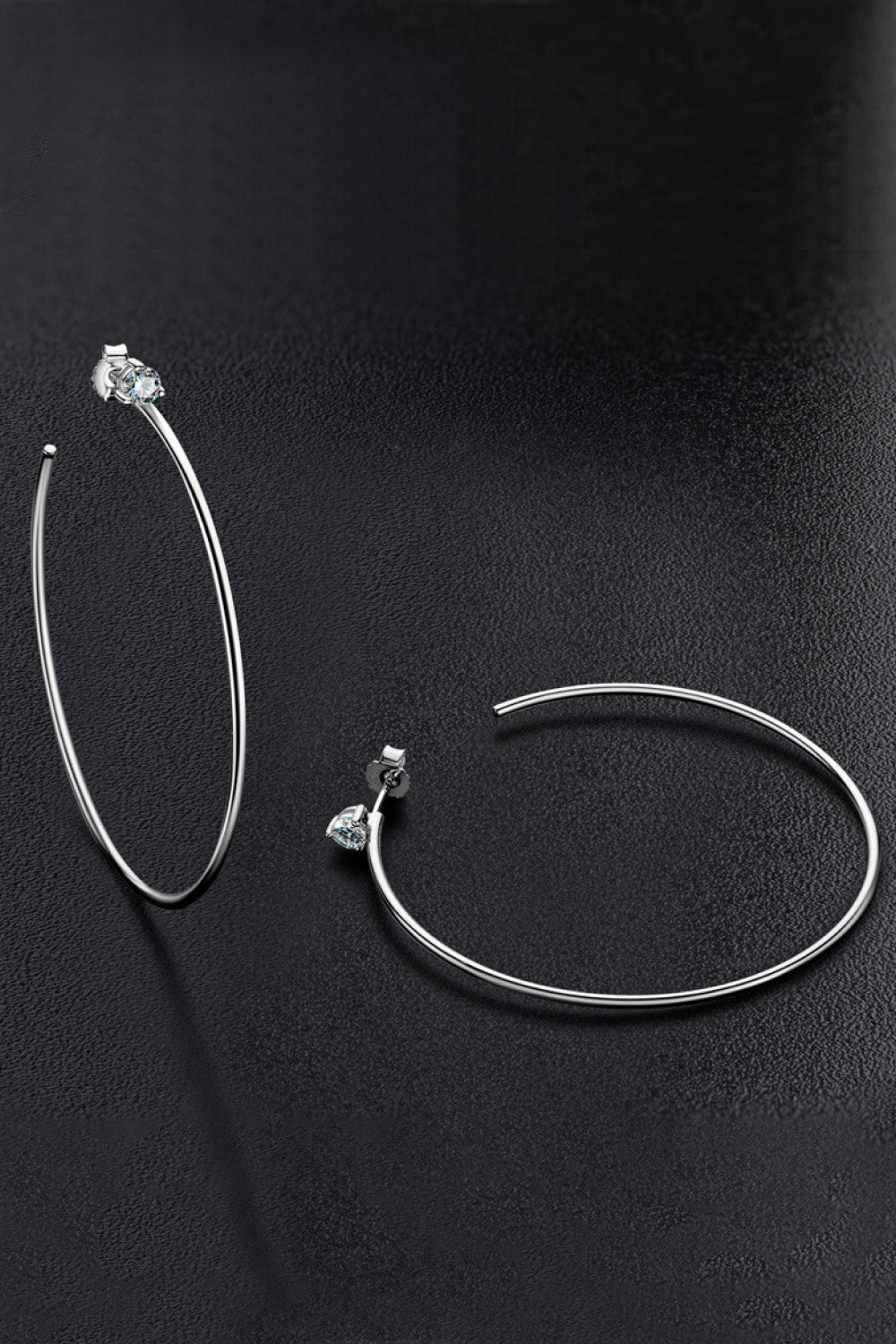 925 Sterling Silver Moissanite Hoop Earrings - DromedarShop.com Online Boutique