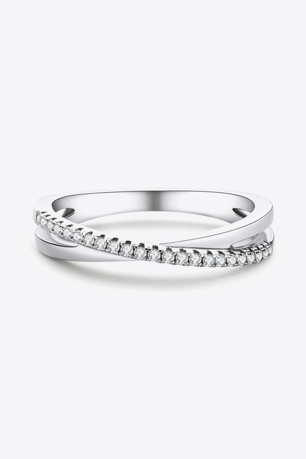 925 Sterling Silver Crisscross Moissanite Ring - DromedarShop.com Online Boutique