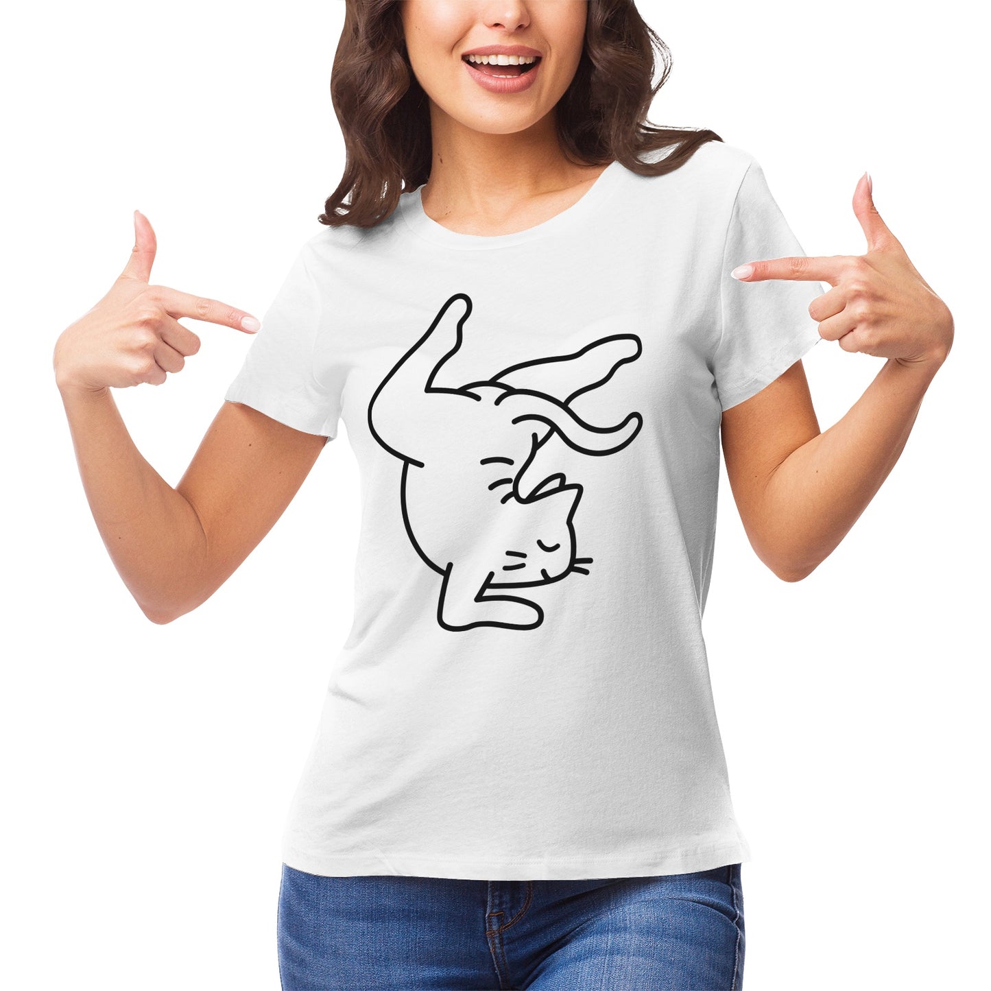Yoga Cat 14 Women's Ultrasoft Pima Cotton T‑shirt - DromedarShop.com Online Boutique