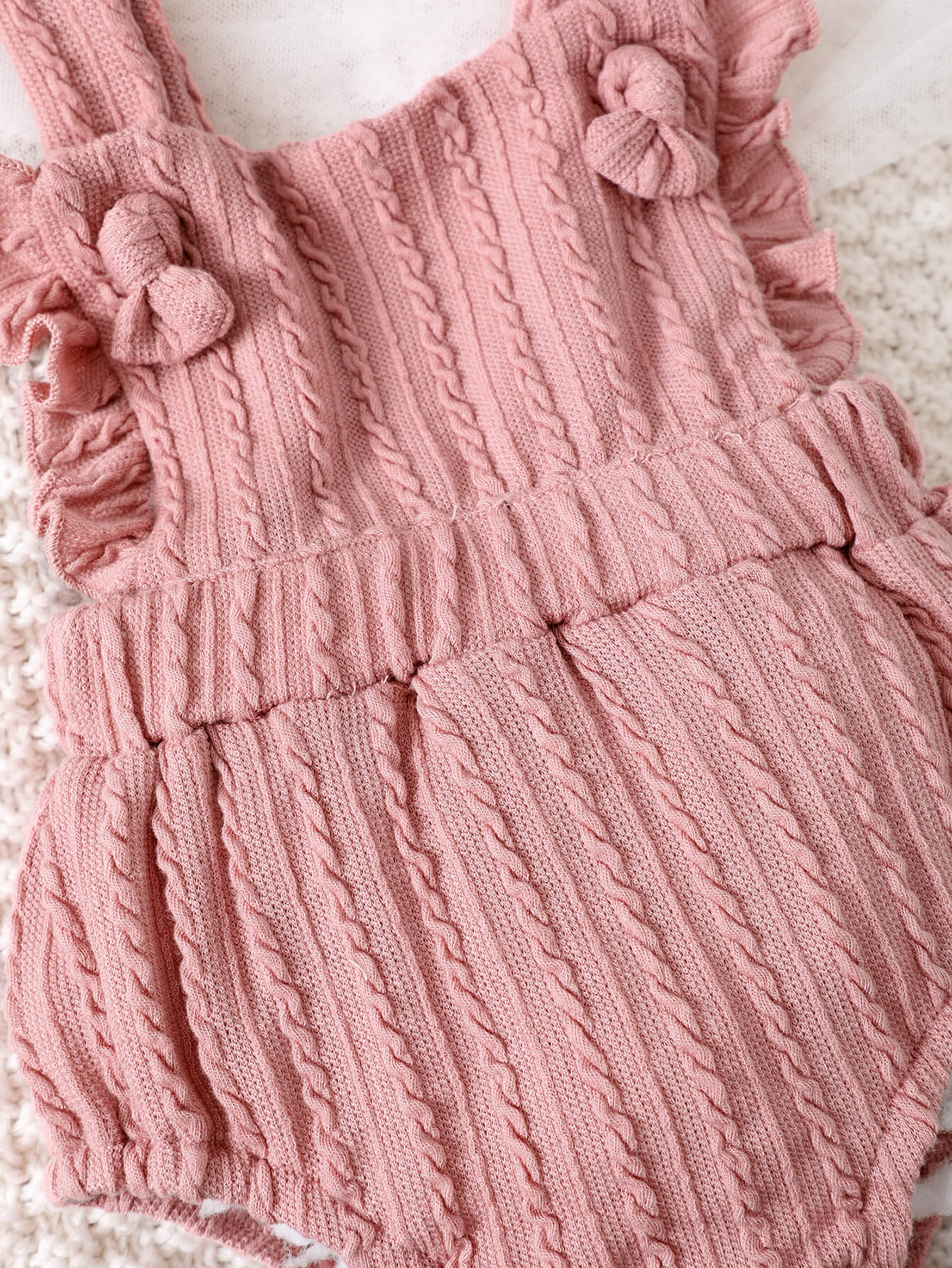 Baby Girl Textured Ruffled Bodysuit - DromedarShop.com Online Boutique