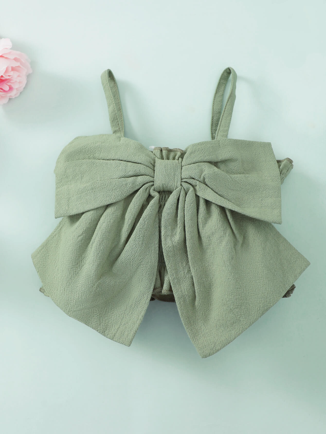 Girls Bow Detail Cami and Floral Flare Pants Set - DromedarShop.com Online Boutique