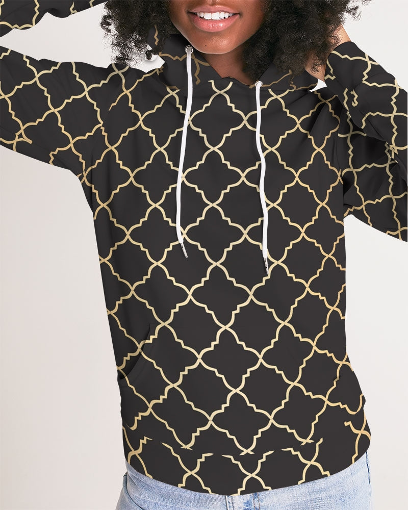 The Miracle of the East  Gold Black Arabic pattern Women's Hoodie DromedarShop.com Online Boutique
