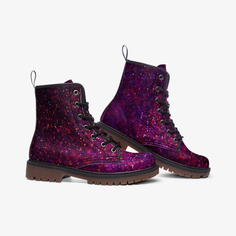 Purple Confetti Casual Leather Lightweight Boots - DromedarShop.com Online Boutique