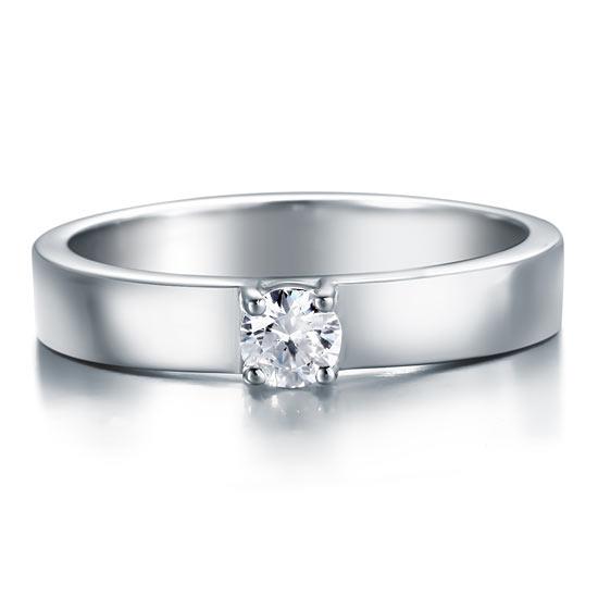 Classic Created Diamond Solid Sterling 925 Silver Wedding Ring DromedarShop.com Online Boutique