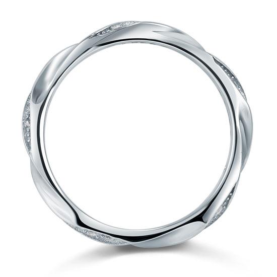 Created Diamond Solid Sterling 925 Silver Twist Ring XFR8064 - DromedarShop.com Online Boutique