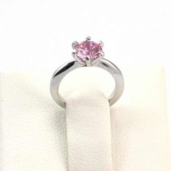 Newborn Baby 925 Sterling Silver Ring Pink Created Diamond Photo Prop XFR8208 - DromedarShop.com Online Boutique