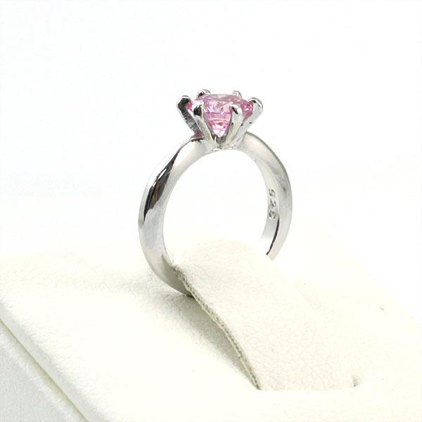 Newborn Baby 925 Sterling Silver Ring Pink Created Diamond Photo Prop XFR8208 - DromedarShop.com Online Boutique