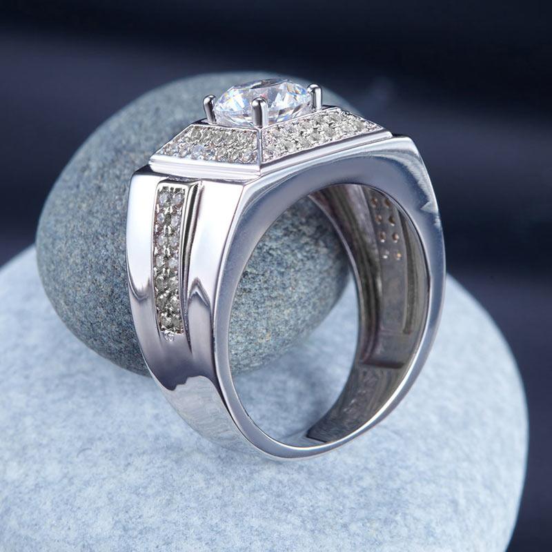 Men's Wedding Band Solid Sterling 925 Silver Ring Jewelry 1 Carat - DromedarShop.com Online Boutique