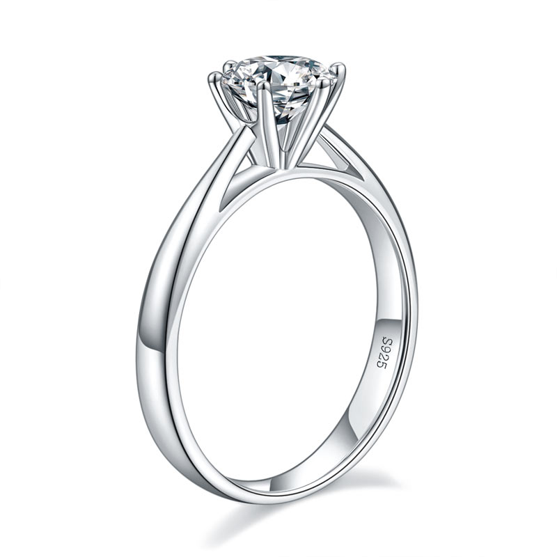 1 Carat Moissanite Diamond Classic 6 Claws Engagement 925 Sterling Silver Ring MFR8339 - DromedarShop.com Online Boutique