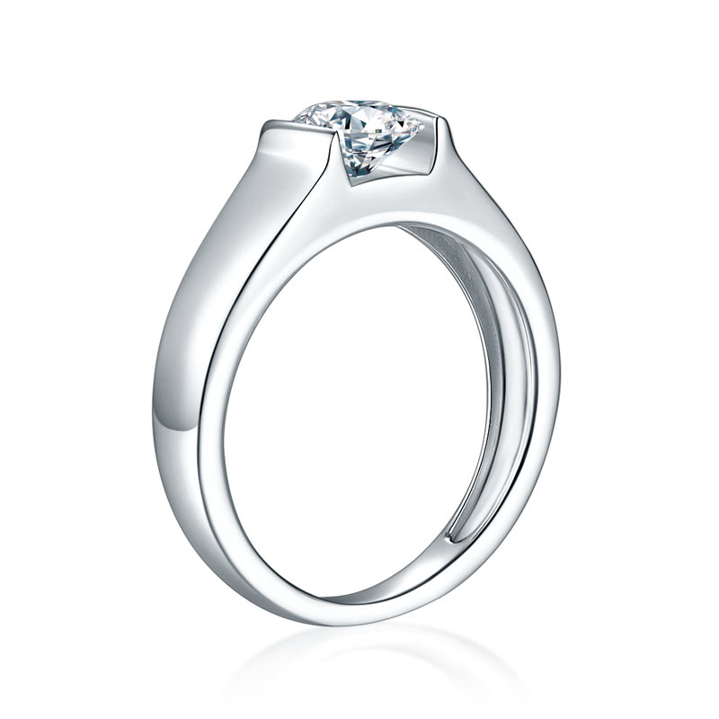 Men's Ring Moissanite Diamond 1 Carat Engagement 925 Sterling Silver MFR8353 - DromedarShop.com Online Boutique