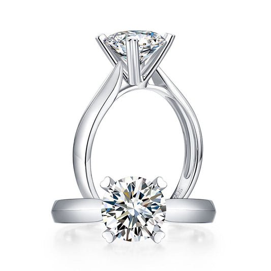1.5 Carat Moissanite Diamond Ring Heart Shape Prong 925 Sterling Silver MFR8358 DromedarShop.com Online Boutique