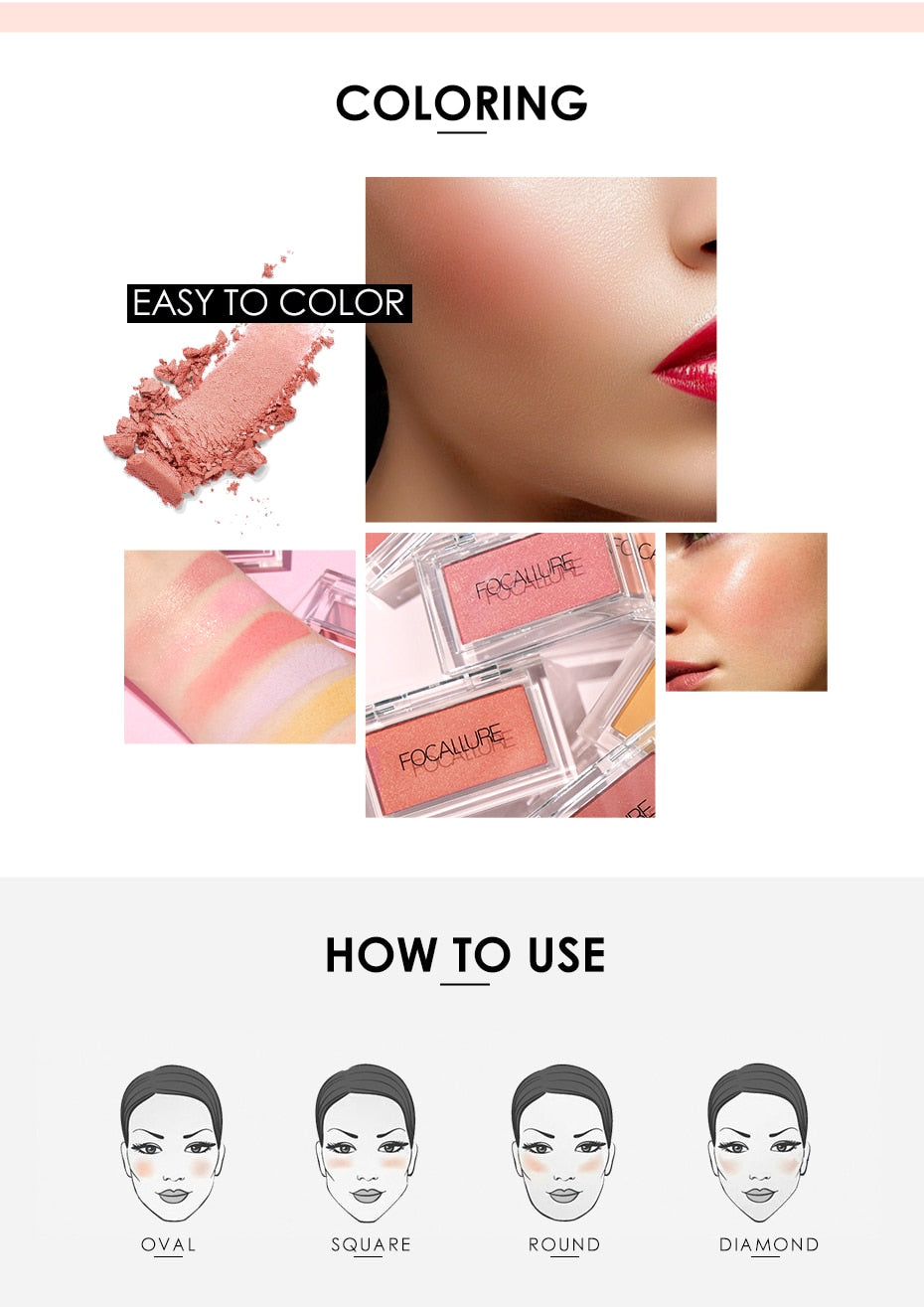 Focallure Blush Natural Pressed Powder Single Face Makeup DromedarShop.com Online Boutique
