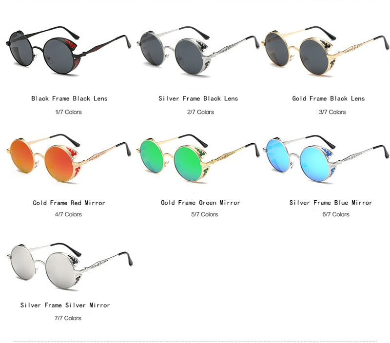 Gold Polarized Gothic Steampunk Sunglasses DromedarShop.com Online Boutique