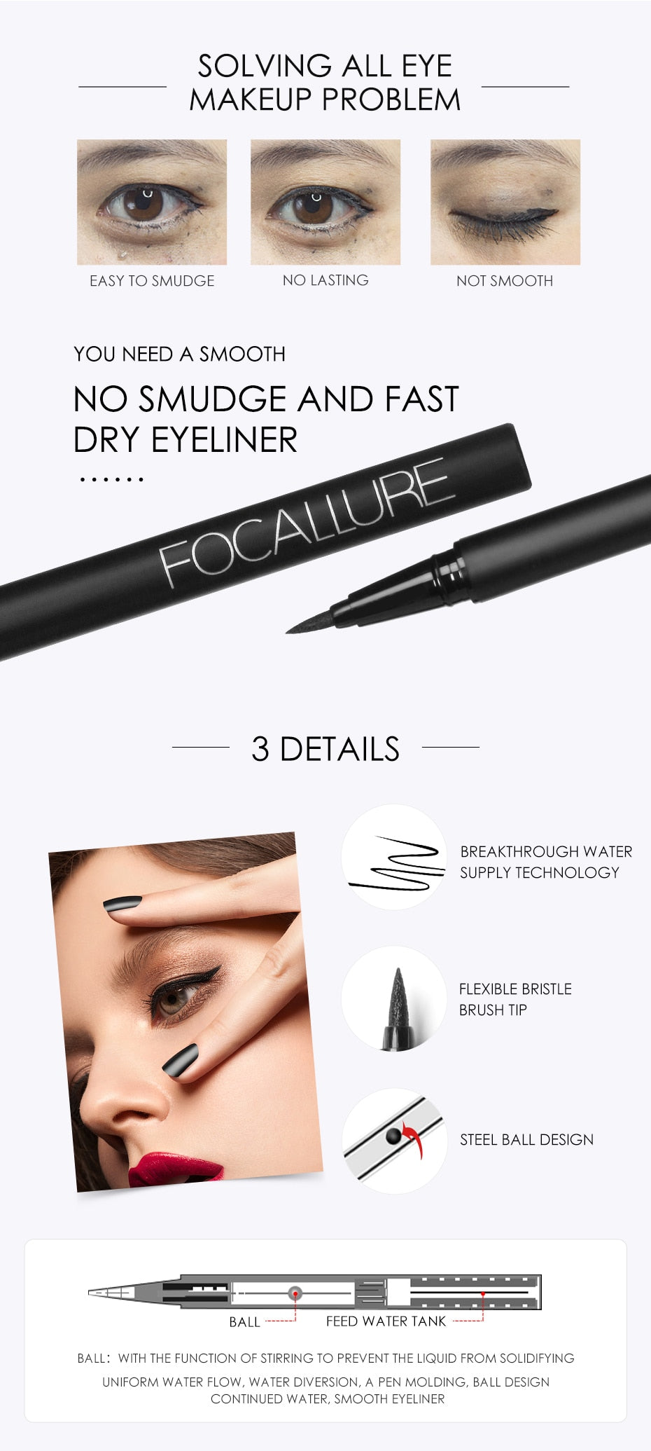 Long Lasting Liquid, Professional Fast-Dry Eyeliner Pencil DromedarShop.com Online Boutique