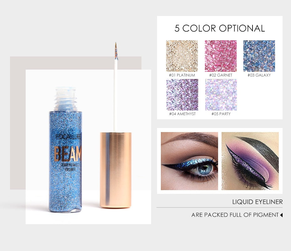 Glitter Liquid Makeup, Colored Sparkles Professional High-Quality Waterproof Eyeliner DromedarShop.com Online Boutique