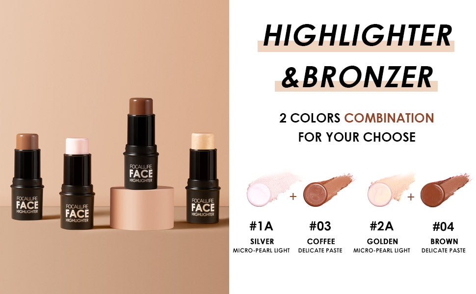 Highlighter Makeup, Glitter Contouring Bronzer for Face, Shimmer Powder, Creamy, Texture Illuminator Stick DromedarShop.com Online Boutique