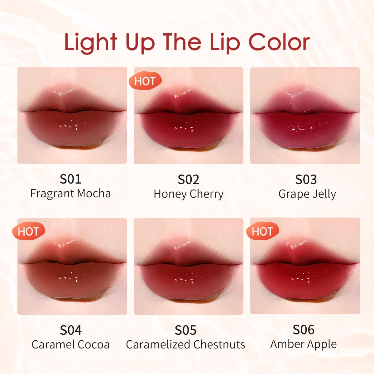 Colorful Lip Gloss Watery Jelly Lip DromedarShop.com Online Boutique