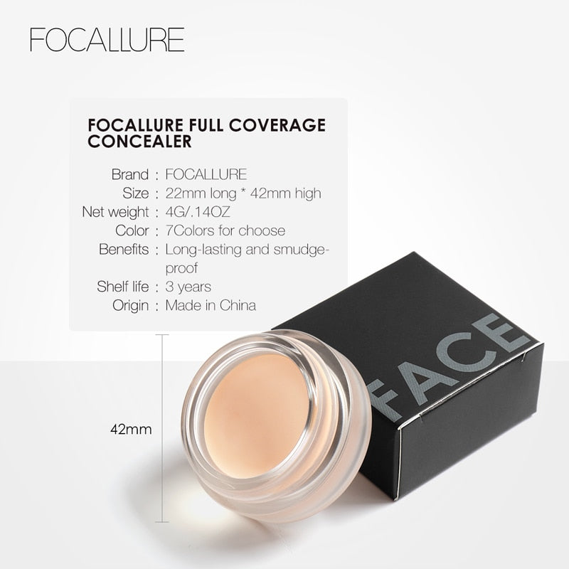 FOCALLURE 7 Colors Full Cover Concealer Makeup Primer Cover Foundation DromedarShop.com Online Boutique