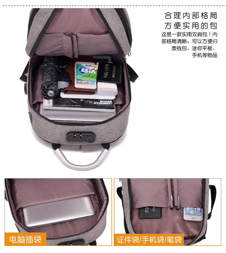 USB Backpack laptop bag anti-theft computer bag DromedarShop.com Online Boutique